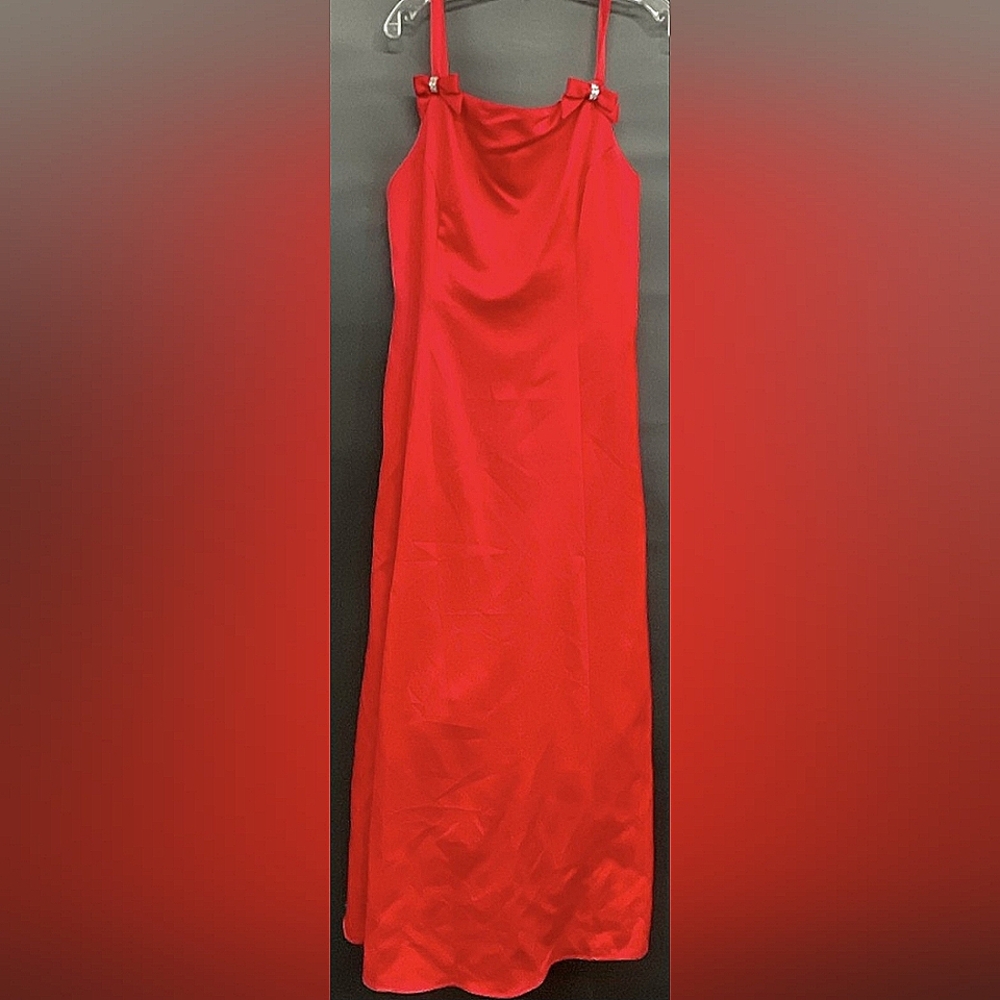 Kiki Designer Red Sleeveless Square Neck Pullover Long Maxi Dress Size XL